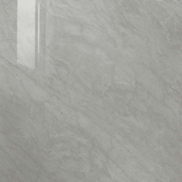 Grey Marble Gloss PVC bathroom wall panel sample showcasing texture and finish. Perfect for waterproof bathroom cladding and tiles.