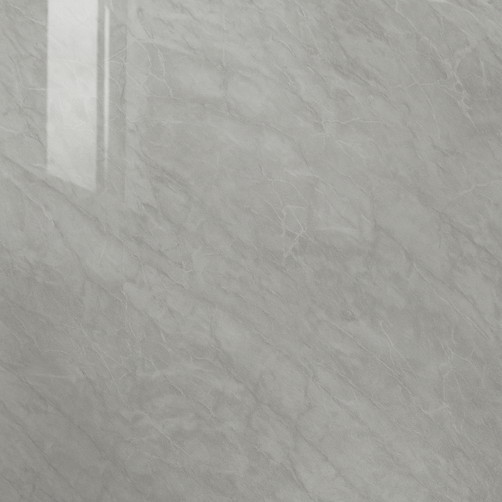 Grey Marble Gloss PVC bathroom wall panel sample showcasing texture and finish. Perfect for waterproof bathroom cladding and tiles.