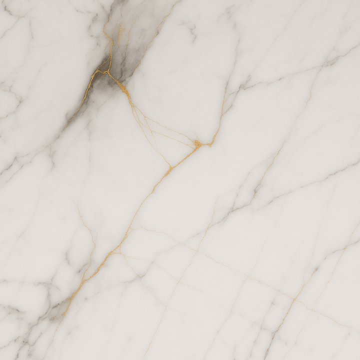 Elegant white marble wall panel featuring fine gold vein detailing and soft grey marbling, ideal for modern bathrooms or wet rooms