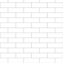 A close up view of a white matt metro tile PVC shower panel, each tile measures 250 x 80 mm