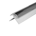 Close-up view of a chrome external trim, ideal for giving bathroom panels a polished, high-end finish. Perfect for edging and corner installations.