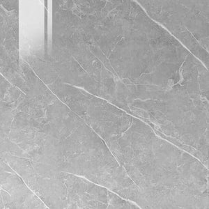 Natural Pietra Gloss PVC Shower Panel with soft mid grey stone effect and fine white veining