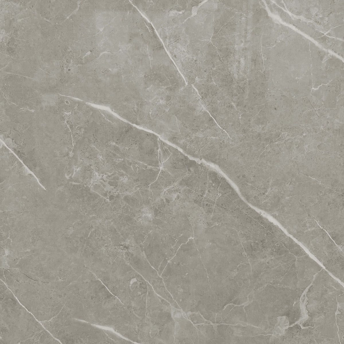 Natural Pietra Gloss PVC Shower Panel with soft mid grey stone effect and fine white veining