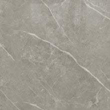 Natural Pietra Gloss PVC Shower Panel with soft mid grey stone effect and fine white veining