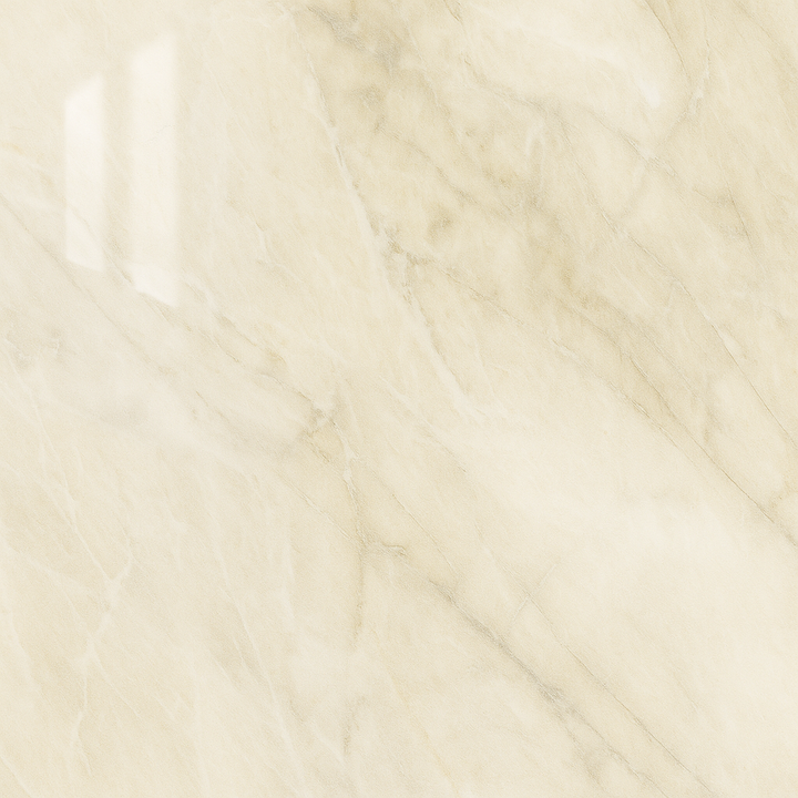 Close-up view of Pergamon Marble PVC Panel showcasing its warm beige marble design with subtle veining, ideal for adding a touch of luxury to bathroom walls.
